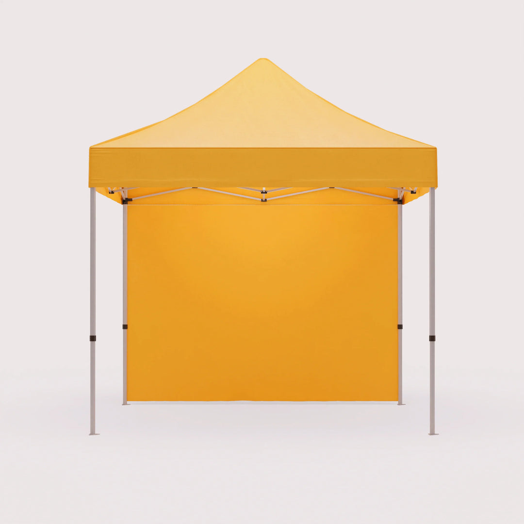 canopy tent with custom full-height back wall