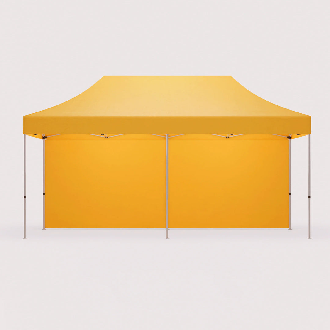 canopy tent with custom 20’ Back Wall