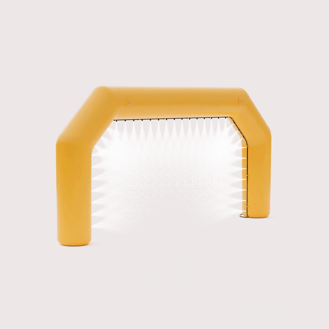 custom angled inflatable misting arch