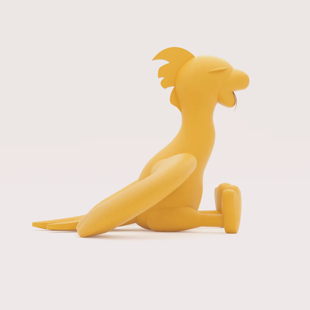 side profile of 3d model of inflatable custom chicken mascot