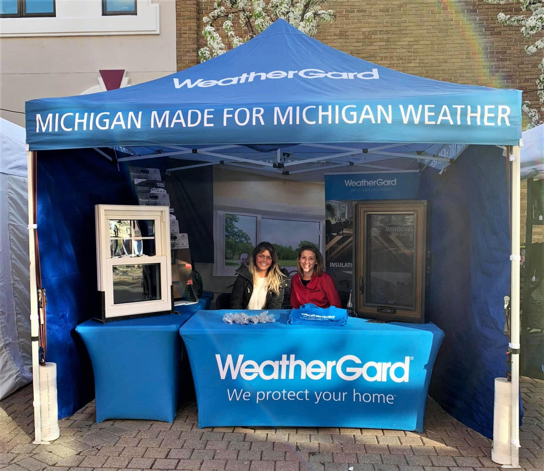 Custom trade show tent by MVP Visuals, showcasing WeatherGard's local pride and commitment to quality