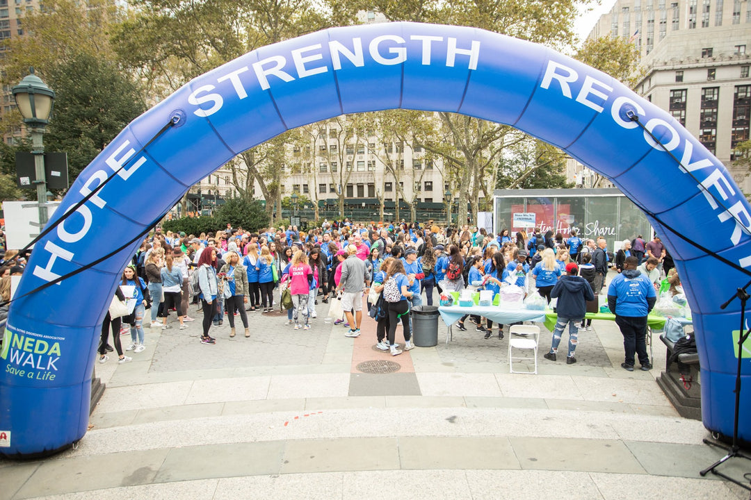 NEDA walks inflatable arch custom made by MVP visuals