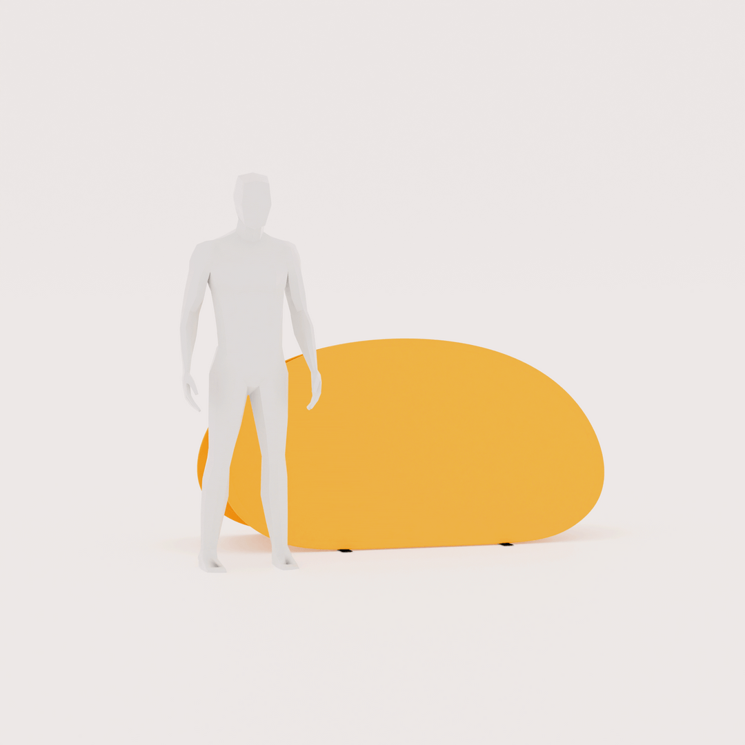 medium-size custom pop out banner with 3d model next to it