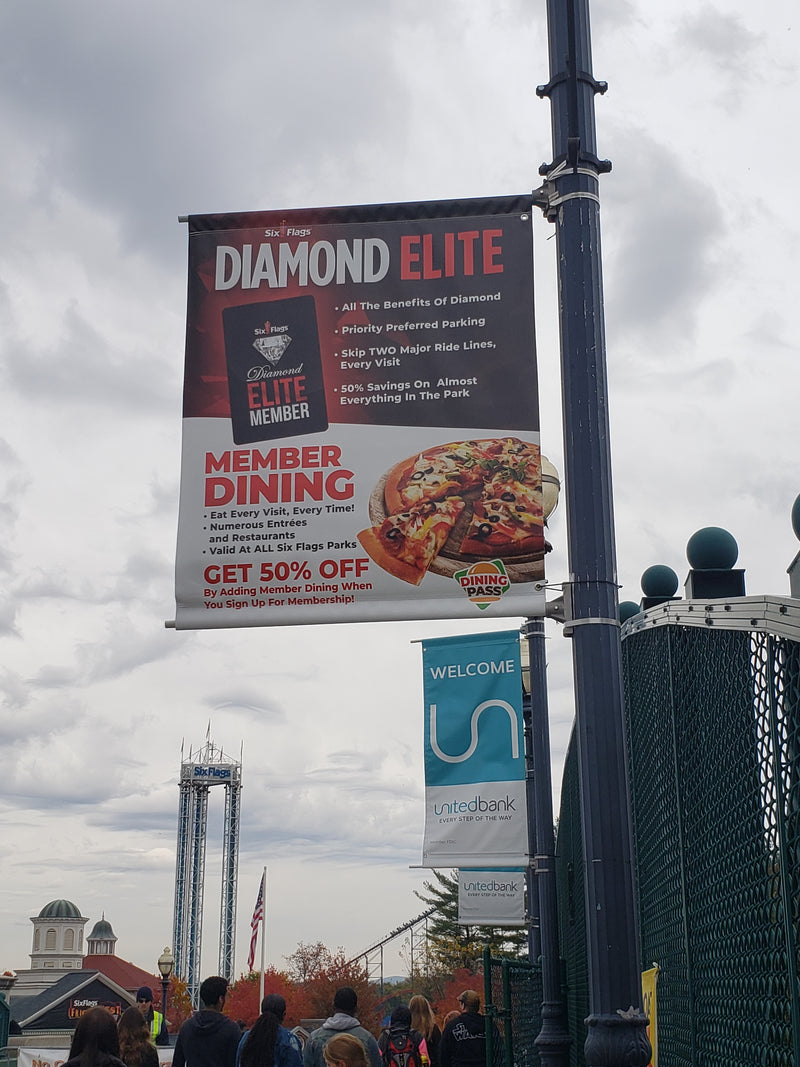 advertising vertical hanging banner customized for restaurant