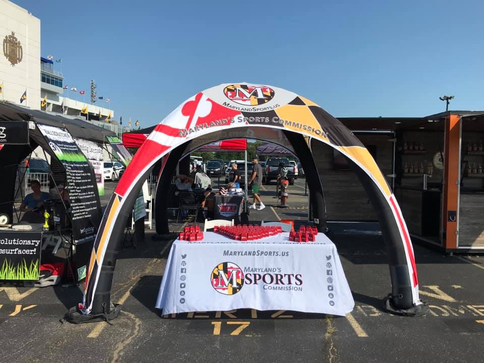 inflatable dome tent customized for Maryland sports commission during the event day