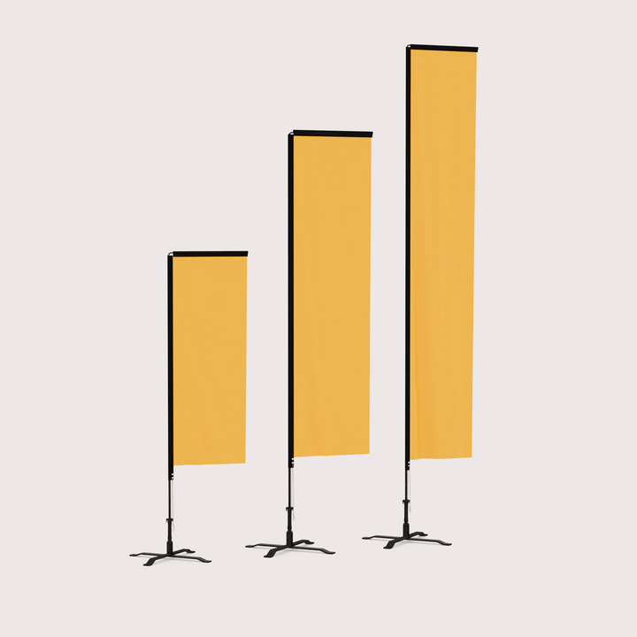 3 differently sized custom rectangle banner Flag