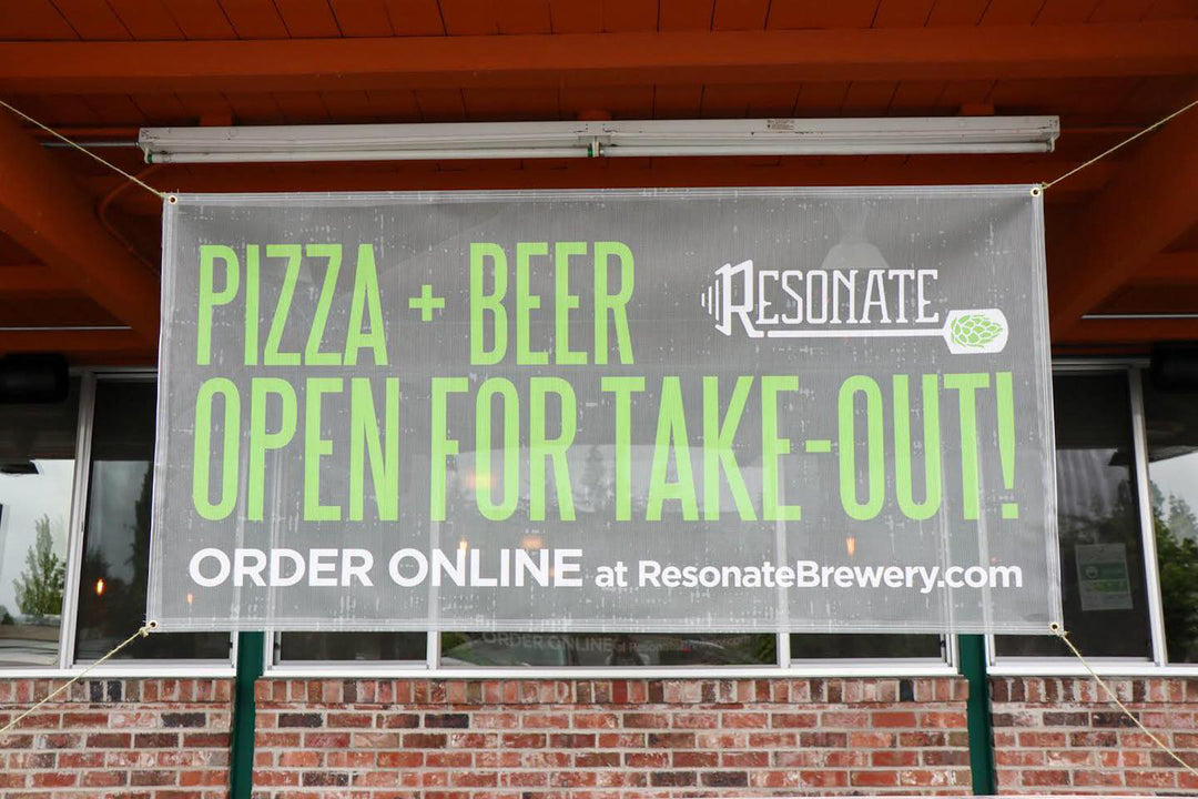 outdoor Mesh banner for Resonate Brewery