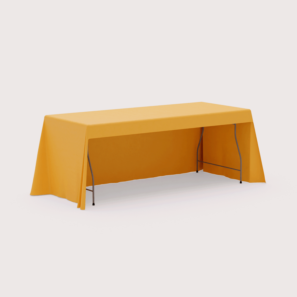 back view of custom polyester tablecloths for events