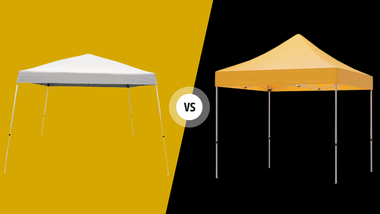 face off between straight leg vs slant leg canopy