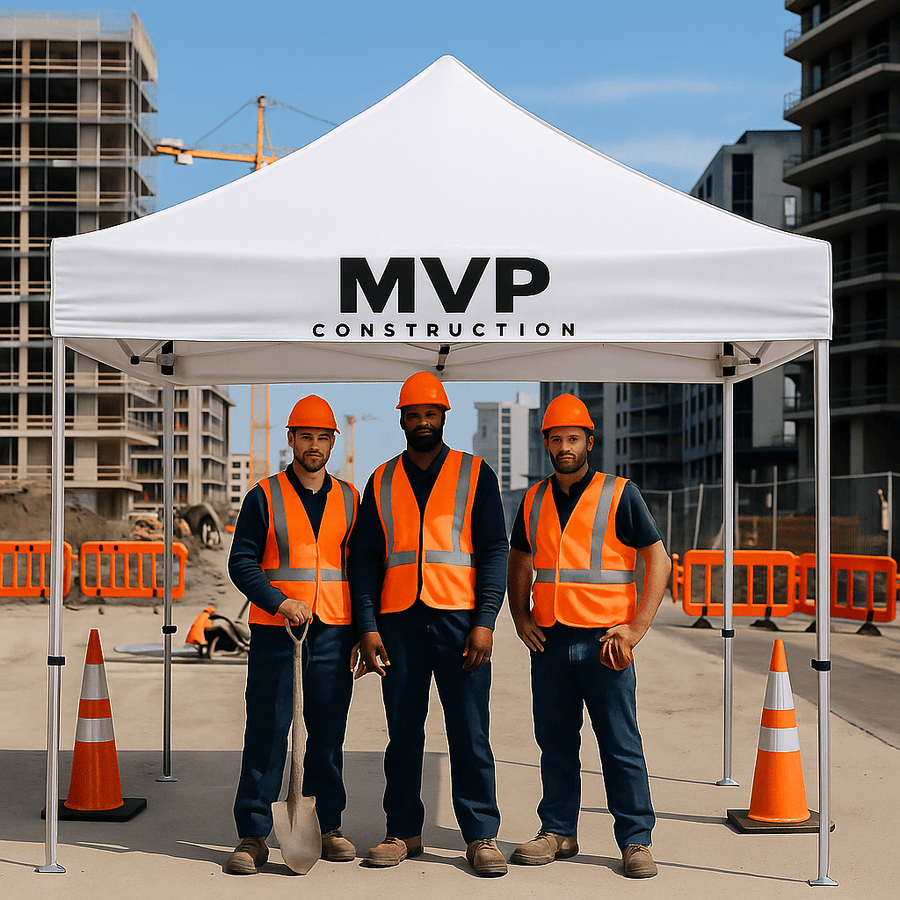 Custom Construction Canopies | Keep Crews Safe with Branded Pop Up ...