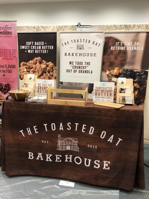 Trade show banners Toasted oat bakehouse booth