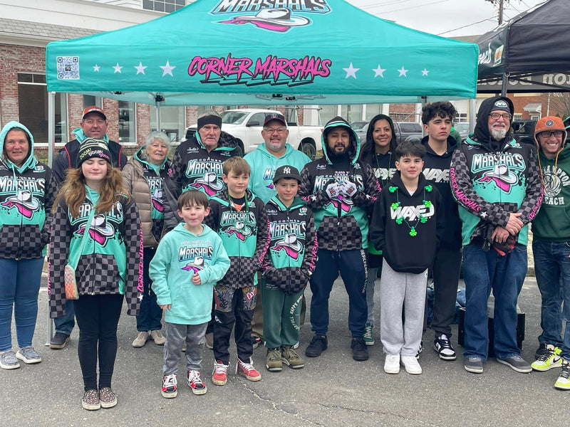 Corner Marshals BMX custom canopy tent group photo