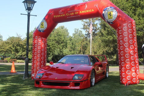 Ferrari Club of America branded inflatable arch at a car show