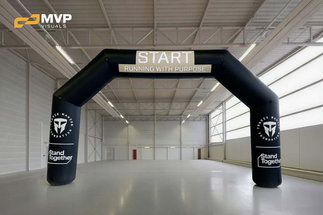 Inflatable arch with Travis Manion Foundation and Stand Together branding