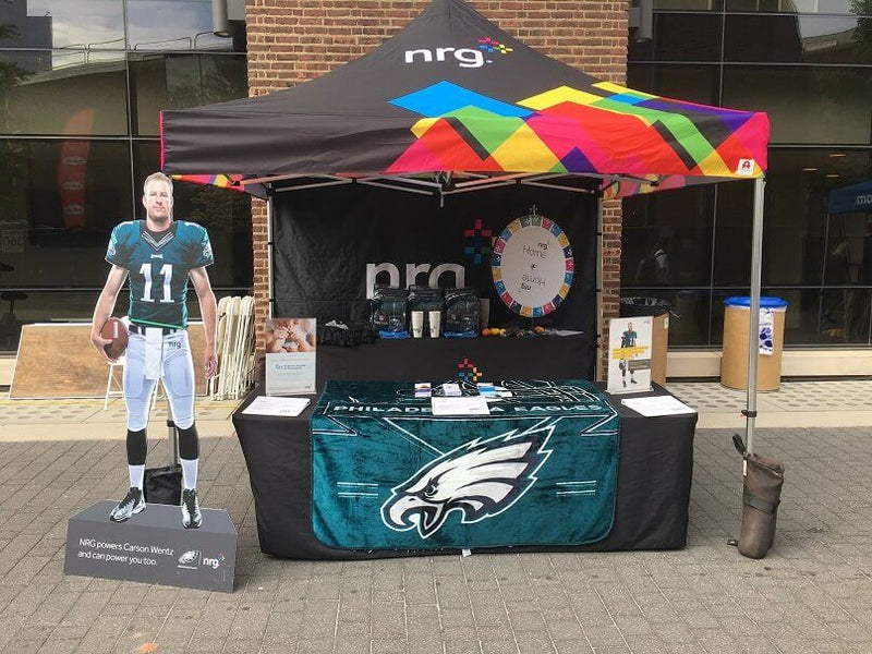 NRG unique outdoor canopy with cutout event display
