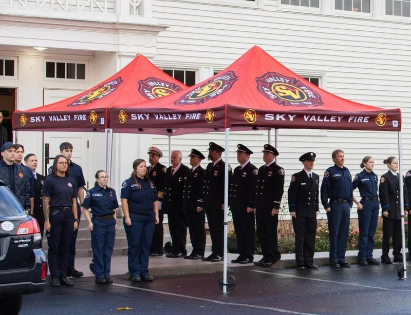 Sky Valley Fire custom canopy tent department ceremony