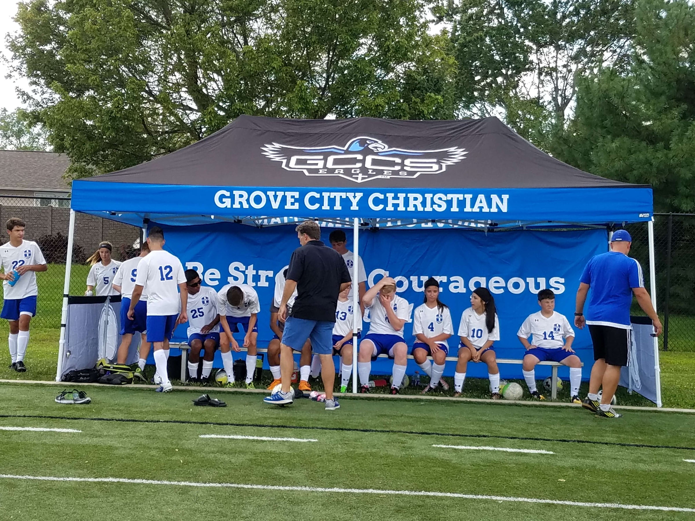 10 x 20 sports canopy tent for grove city christian soccer team