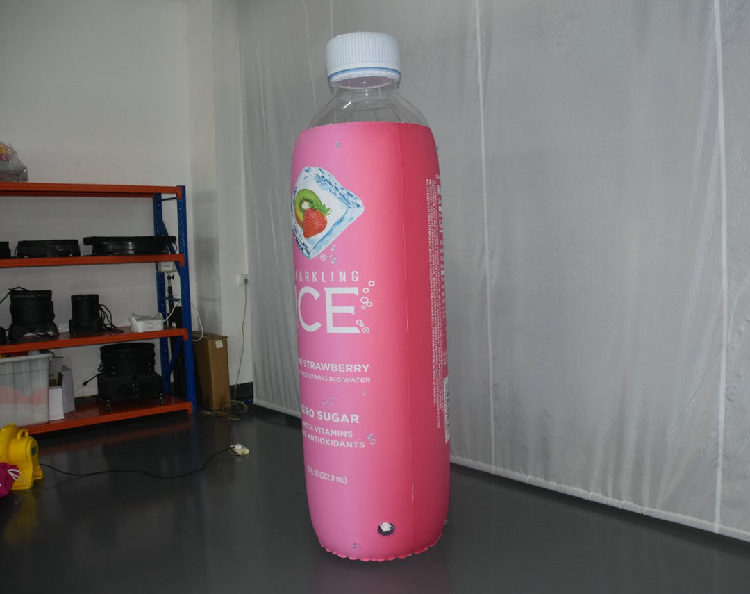 Inflatable bottle display of Sparkling Ice kiwi strawberry sparkling water