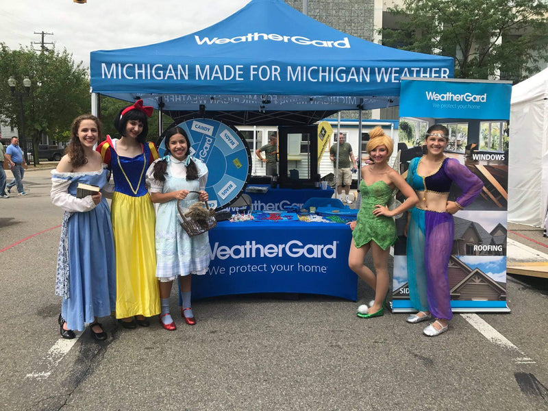 WeatherGard canopy tent at Michigan event with princess costumes