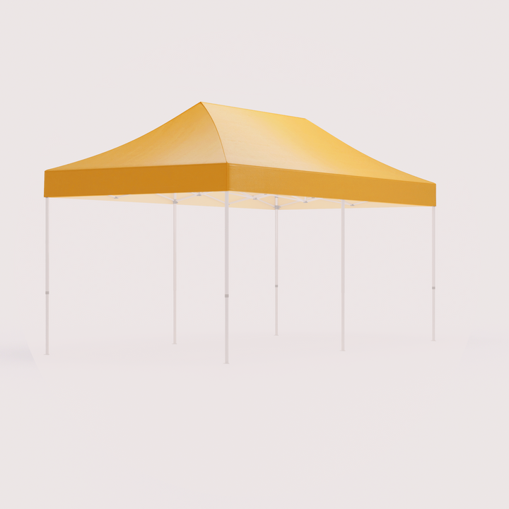 10 x 20 custom canopy tent with poles faded out to highlight the printable canopy surface