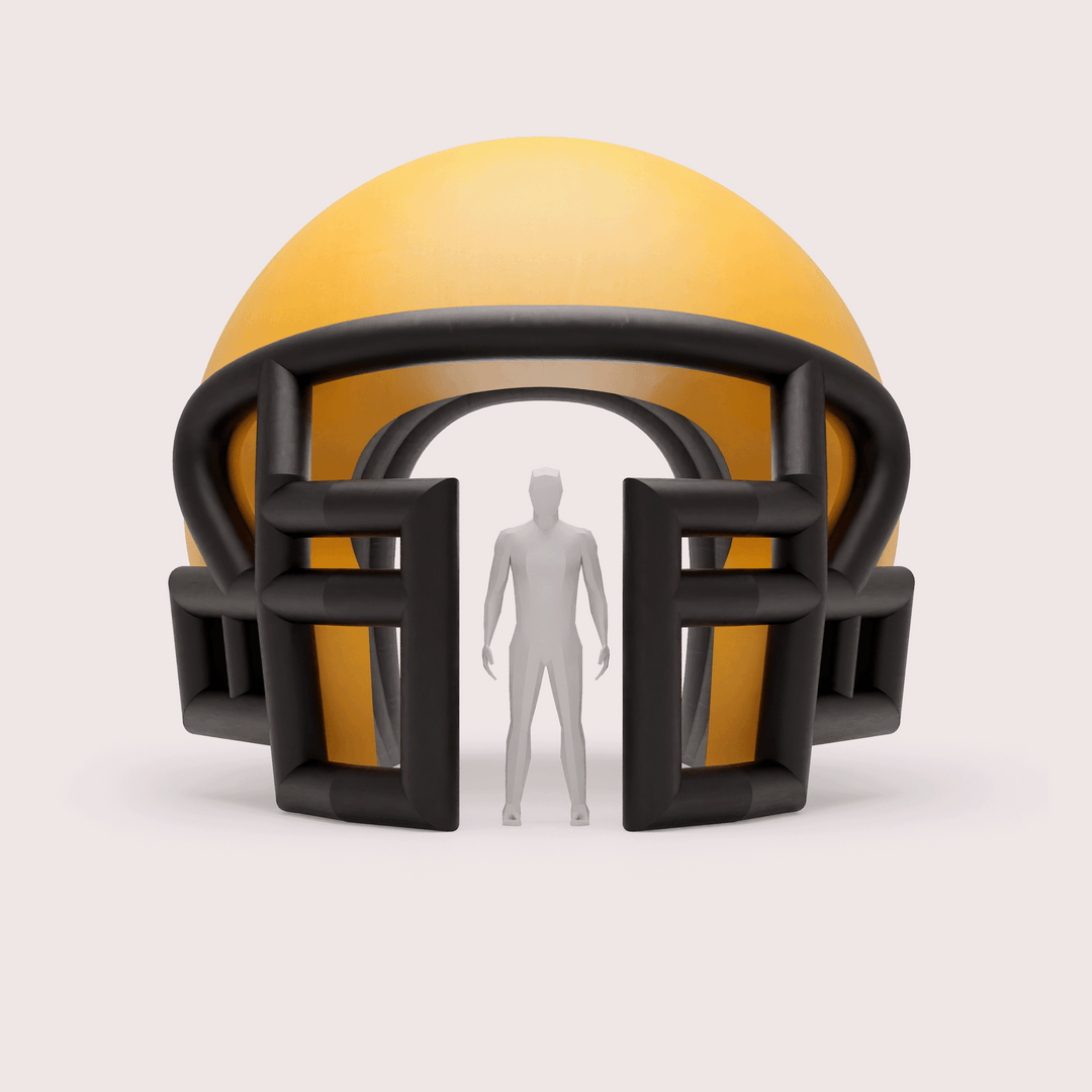 3d model of inflatable football helmet tunnel