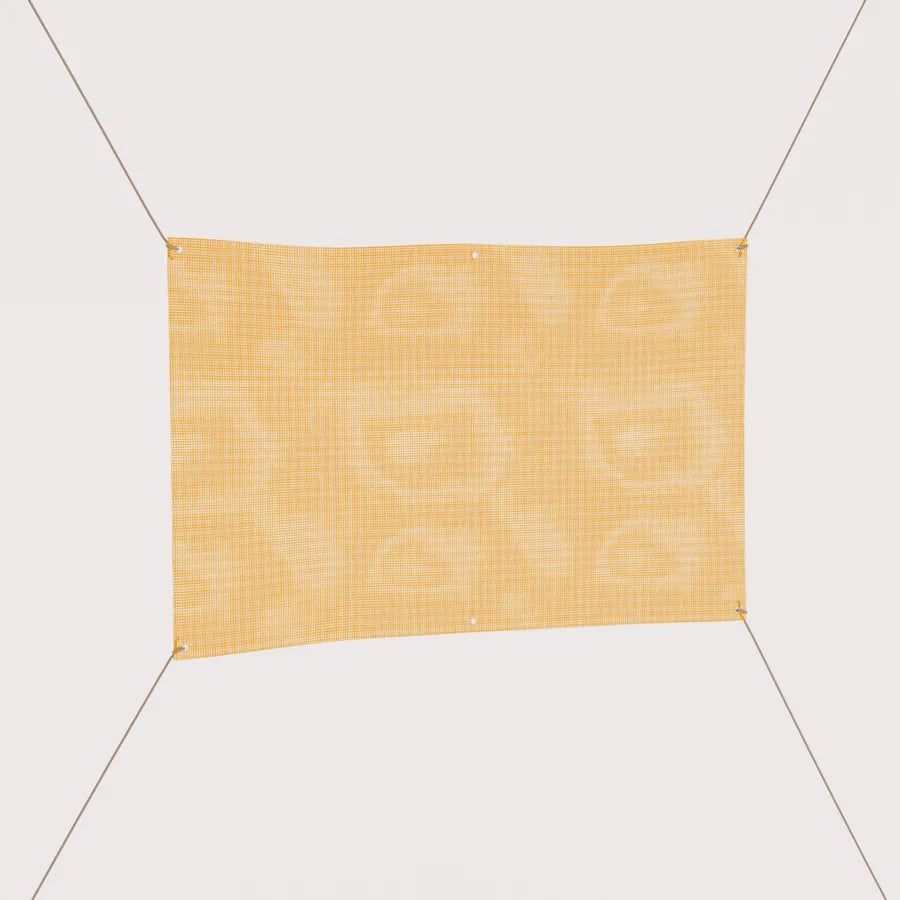 Perforated mesh banner with grommets