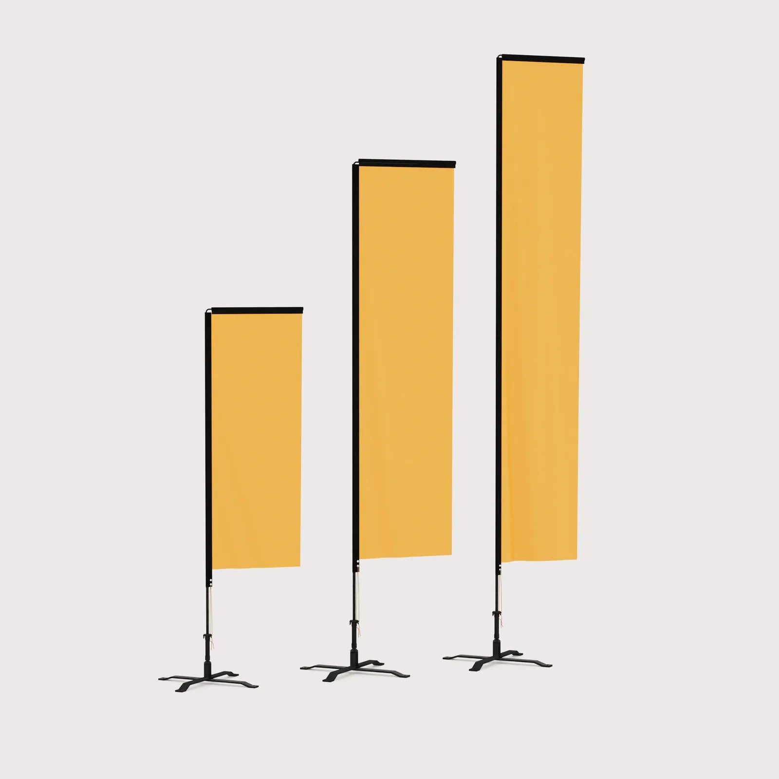 Rectangle flags in three heights
